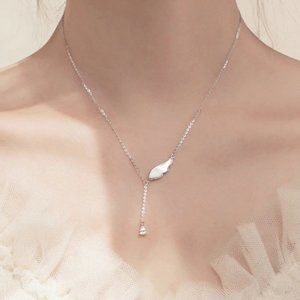 925 Sterling Silver Diamond Angel Wing Necklace